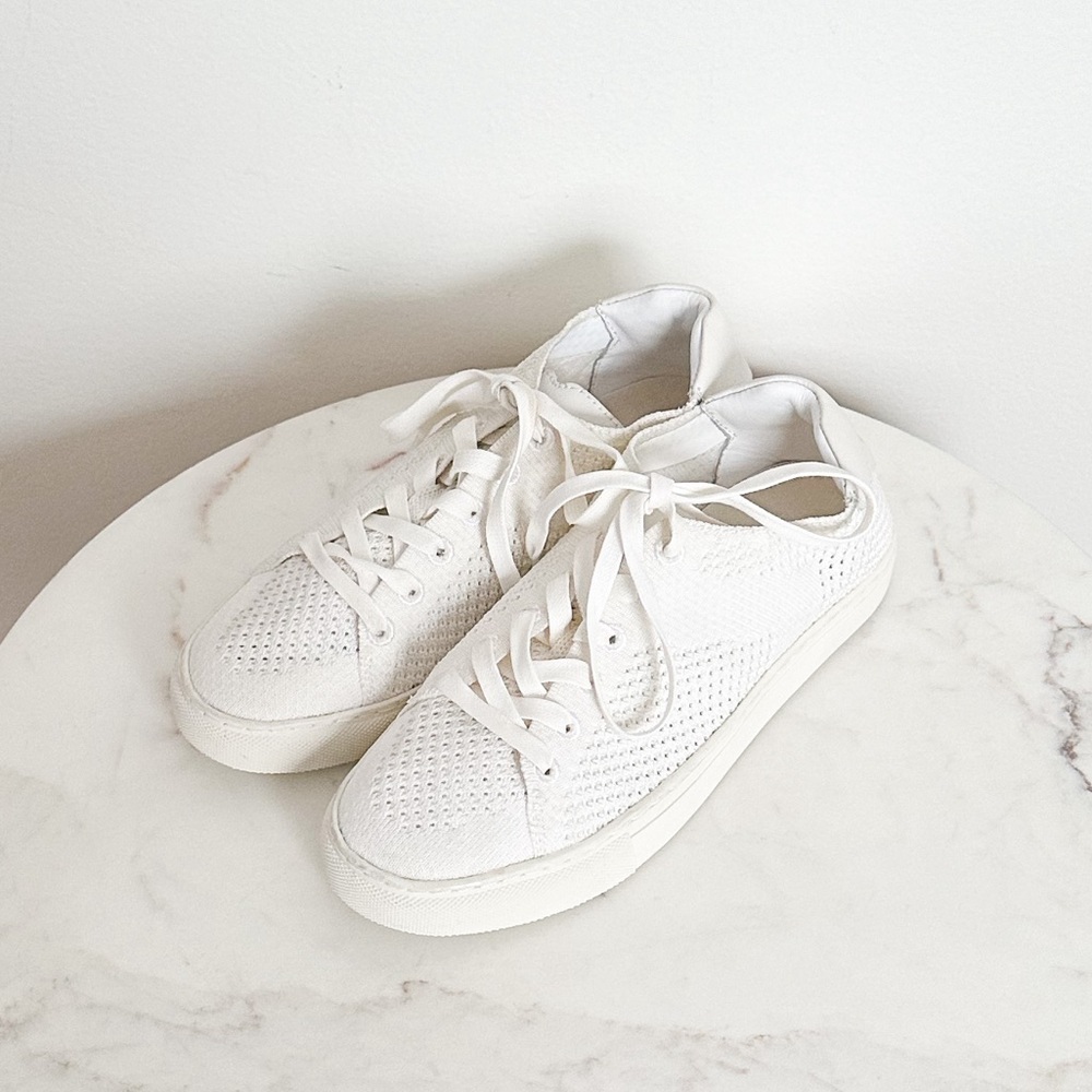 Reiss NEW Brackley Knit Off White Sneakers Size 6 - Picture 4 of 9